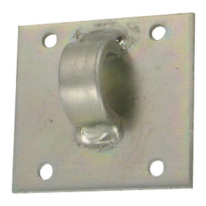 Reinforced weld-on plate striker for horse stable latch