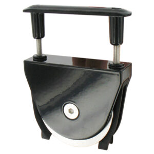 Galet - Ø80 - avec plaque de fixation et protection - en applique  pour rail en forme de U et oméga