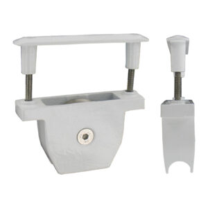 Galet - Ø60 - avec plaque de fixation - en applique pour rail en forme de U et oméga