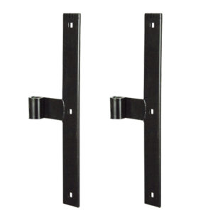 Set of 2 intermediate T strap hinges - square end - Ø14 - H.350 - 34x4.5 - 7.5 mm square holes - offset 52