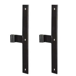 Set of 2 intermediate T strap hinges - square end - Ø16 - H.400 - 40x6 - 7.5 mm square holes - offset 55