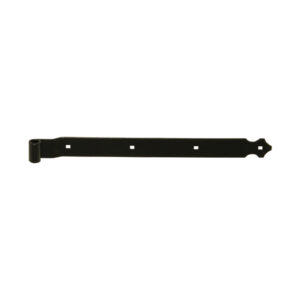 Straight strap hinge  - scalloped end - Ø14 - 39x3.7 - 7.5 mm square holes - 19x60 offset