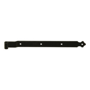 Straight strap hinge  - scalloped end - Ø14 - 39x3.7 - 7.5 mm square holes - 19x80 offset