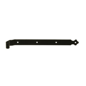 Straight strap hinge  - scalloped end - Ø14 - 39x3.7 - 7.5 mm square holes - 38x80 offset