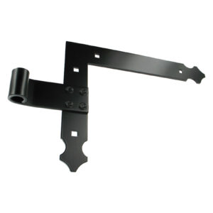 Penture équerre - bout feston - Ø14 - H.200xL.250 - 35x4 - trous carrés de 7,5 - déport 19x77