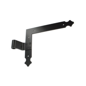 Penture équerre - bout feston - Ø14 - H.200xL.250 - 35x4 - trous ronds de 5 - déport 48x54