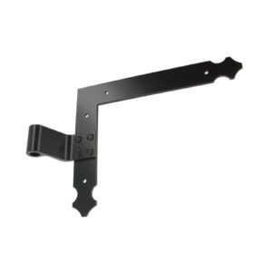 Penture équerre - bout feston - Ø14 - H.200xL.250 - 35x4 - trous ronds de 5 - déport 48x77