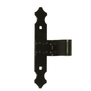 Penture intermédiaire - bout feston - Ø14 - H.200 - 35x4 - trous carrés de 7,5 - déport 38x54