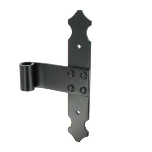 Penture intermédiaire - bout feston - Ø14 - H.200 - 35x4 - trous ronds de 5 - déport 19x77