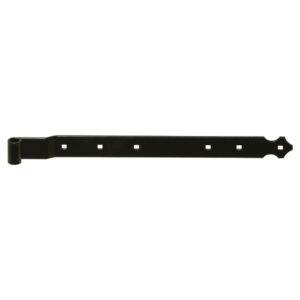 T strap hinge  - scalloped end - Ø14 - 39x3.7 - offset 14x85 - 7.5 mm square holes - InviRenov®