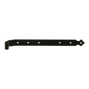 T strap hinge  - scalloped end - Ø14 - 39x4.7 - offset 48x85 - 7.5 mm square holes - InviRenov®
