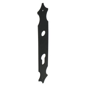 Plaque Rustique avec trou de béquille et de cylindre - bout feston - aluminium