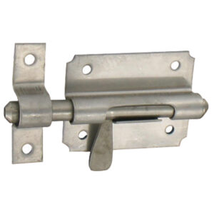 Verrou de box bouton poire avec gâche en inox