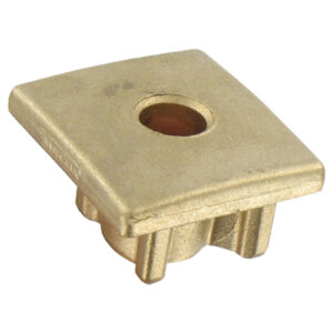 Cupro-aluminium drilled end cap - 40x40 mm - for 30x30 mm profile, Th. 1.5 mm, coated 40x40 mm