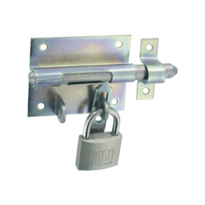 Reinforced hasp padlock latch with steel striker
