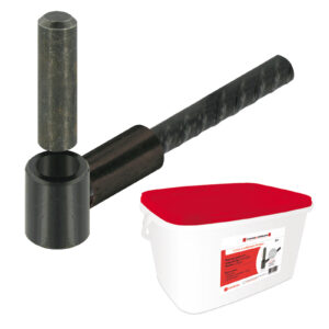 Chemical-seal hinge in bucket  with spacer- L.165