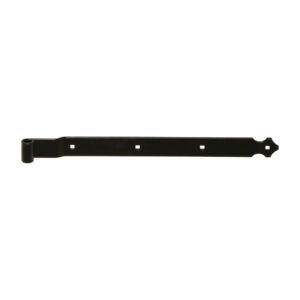 Straight strap hinge  - scalloped end - Ø14 - 39x3.7 - 7.5 mm square holes - 14x80 offset