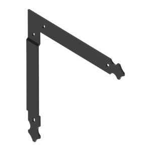 Angle T strap hinge  - 35x4 - H.300xL.300 - 7.5 mm square holes