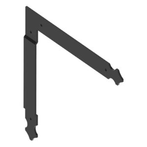 Angle T strap hinge  - 35x4 - H.300xL.300 - 5mm round holes
