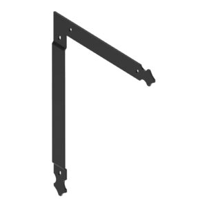 Angle T strap hinge  - 35x4 - H.400xL.300 - 7.5 mm square holes