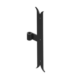 Set of 2 intermediate T strap hinges - fish tail - Ø16 - H.400 - 40x6 - 7.5 mm square holes - offset 67