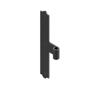 Set of 2 intermediate T strap hinges - round end - Ø16 - H.350 - 50x6 - 7.5 mm square holes - offset 80