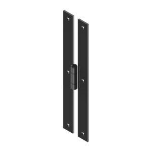 Set of 2 intermediate T strap hinges - square end - Ø10 - H.350 - 34x4.5 - 7.5 mm square holes