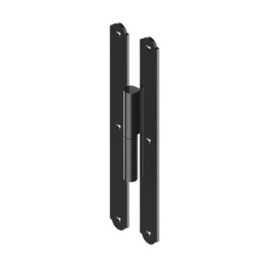 Intermediate T strap hinge  - round end - Ø12 - H.350 - 34x4.5 - 7.5 mm square holes