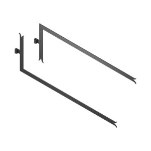 Set of 2 angle T strap hinges - fish tail - Ø16 - H.400xL.1200 - 40x6 - 7.5 mm square holes - offset 55
