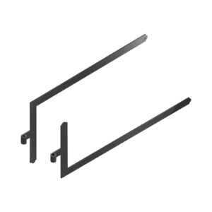 Set of 2 angle T strap hinges - round end - Ø16 - H.360 - 40x6 - 7.5 mm square holes - offset 75