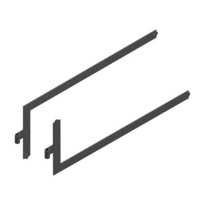 Set of 2 angle T strap hinges - round end - Ø16 - H.350 - 50x6 - 7.5 mm square holes - offset 80