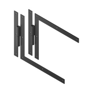 Set of 2 angle T strap hinges  - square end - Ø12 - H.350 - 34x4.5 - 7.5 mm square holes