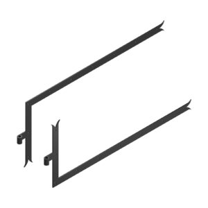 Set of 2 angle T strap hinges - fish tail - Ø16 - H.400 - 40x6 - 7.5 mm square holes - offset 75