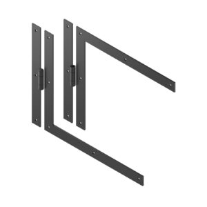 Set of 2 angle T strap hinges  - square end - Ø10 - H.350 - 34x4.5 - 7.5 mm square holes
