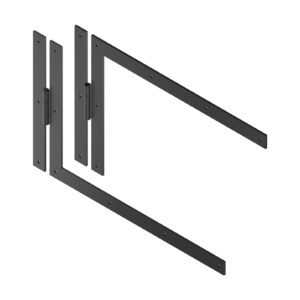 Set of 2 angle T strap hinges  - square end - Ø10 - H.400 - 40x6 - 7.5 mm square holes