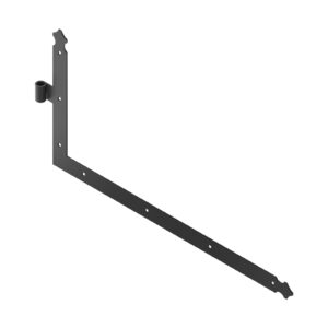 Penture équerre - bout feston - Ø14 - H.300xL.600 - 34x3 - trous carrés de 7,5 - déport 40