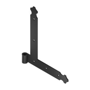 Penture équerre - bout feston - Ø16 - H.250xL250 - 39x4,5 - trous carrés de 7,5 - déport 42,5