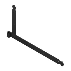 Penture équerre - bout feston - Ø16 - H.250xL.550 - 39x4,5 - trous carrés de 7,5 - déport 42,5