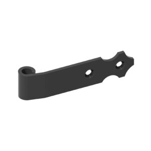 Exterior hinge without pin - scalloped end - Ø14 - 39x4.7 mm - offset 16 mm
