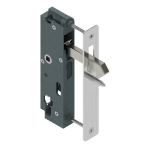 Serrure GK à pêne levant inox - axe à 69 - têtière carrée - pour cadre de 40 - en retrait