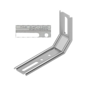 Ribbed fastening angle bracket - 3 sides