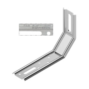 Équerre de fixation nervurée - 3 pans - P1 = 40