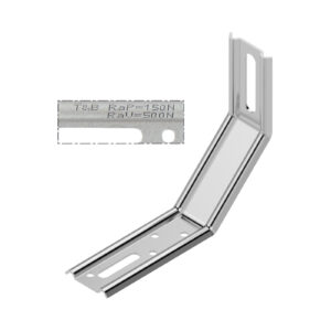 Équerre de fixation nervurée - 3 pans - P1 = 60