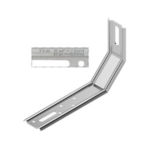 Équerre de fixation nervurée - 3 pans - P1 = 50