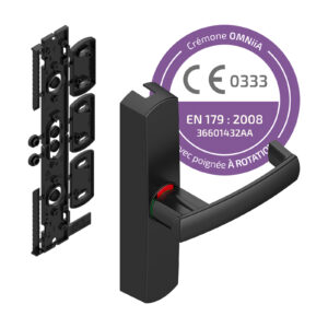 Crémone pompier OMNiiA avec poignée à rotation